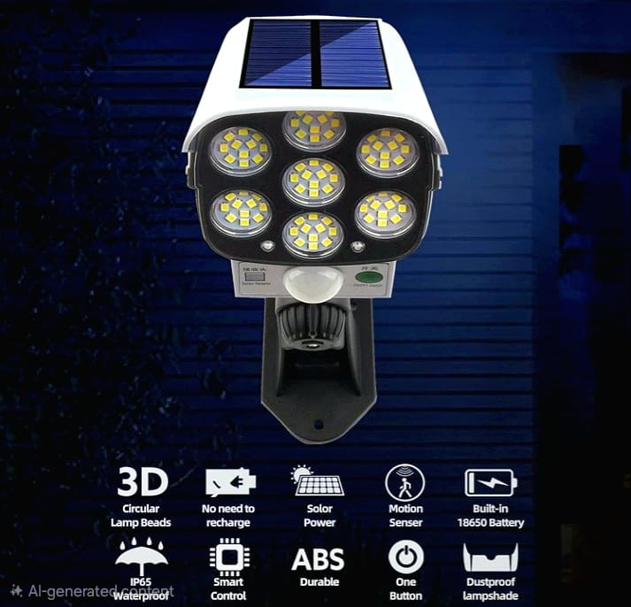 🌞 SolarGuard™ CCTV with LED Lights – Smart Security for Your Home!