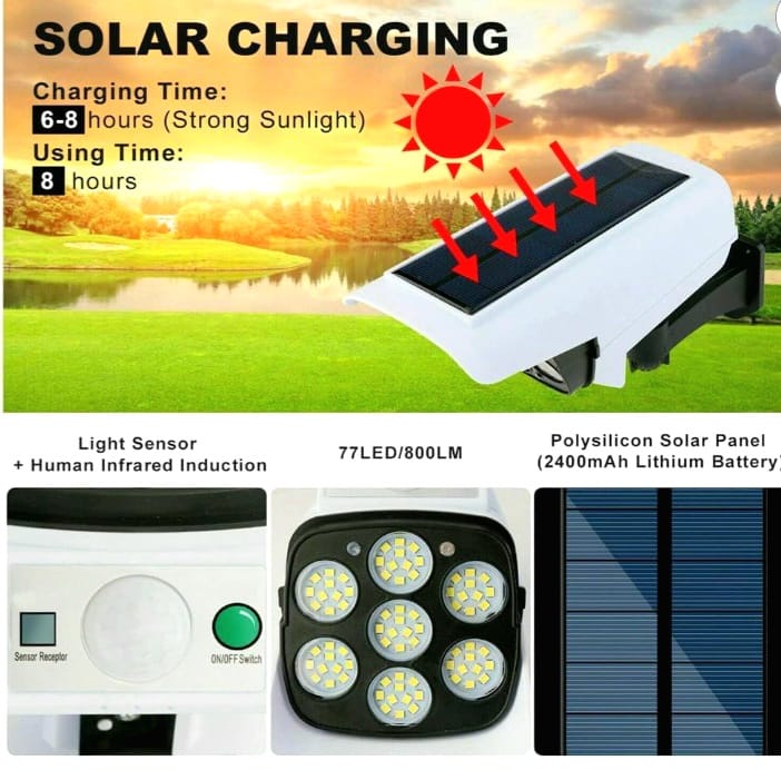 🌞 SolarGuard™ CCTV with LED Lights – Smart Security for Your Home!