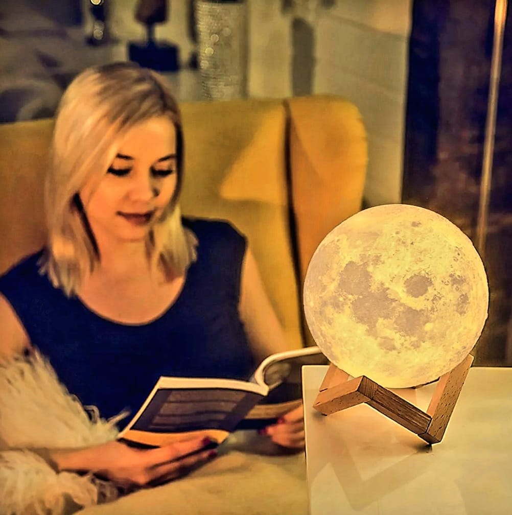 Moon Light Lamp™ 🌕✨ | 3D Realistic Glow | Touch Control | Rechargeable & Decorative