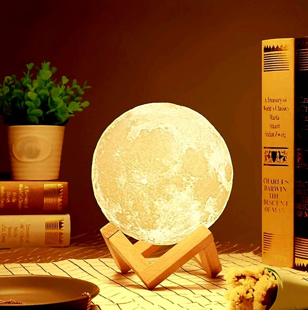 Moon Light Lamp™ 🌕✨ | 3D Realistic Glow | Touch Control | Rechargeable & Decorative